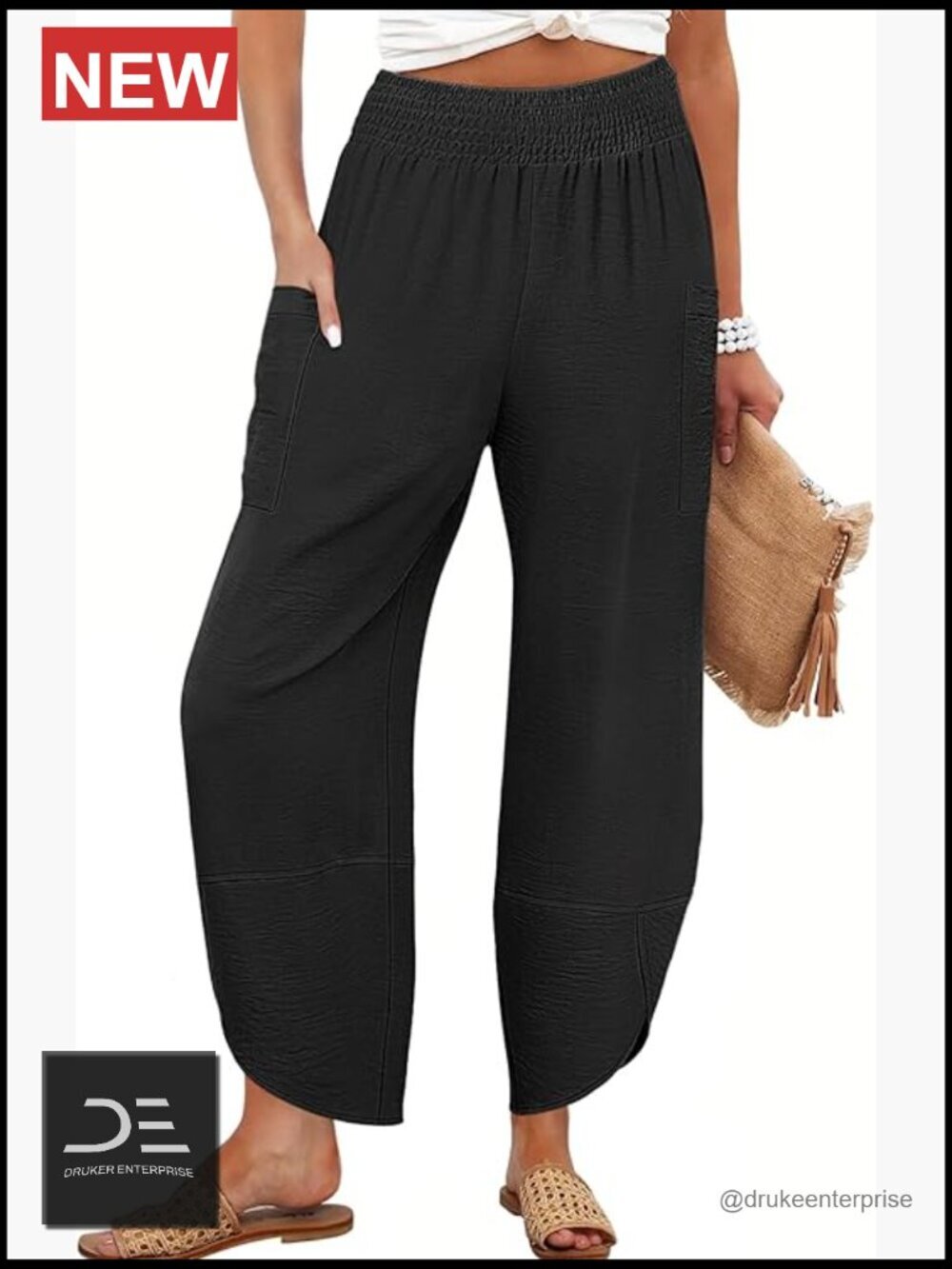 Wide Leg Palazzo Capri Pants High Waisted Lounge Flowy Cropped Beach Trousers